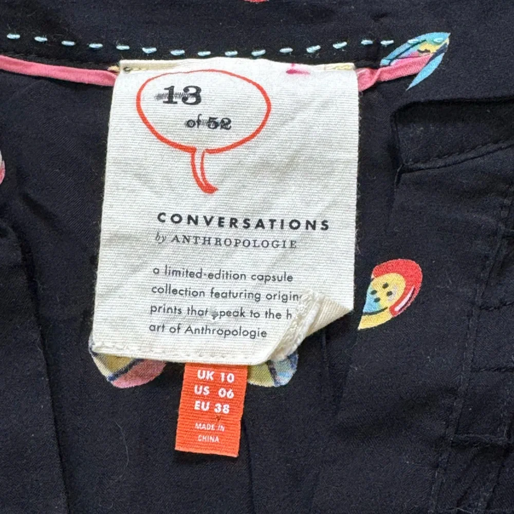 Anthropologie 13 of 52 Conversations Button Down Blouse size 6